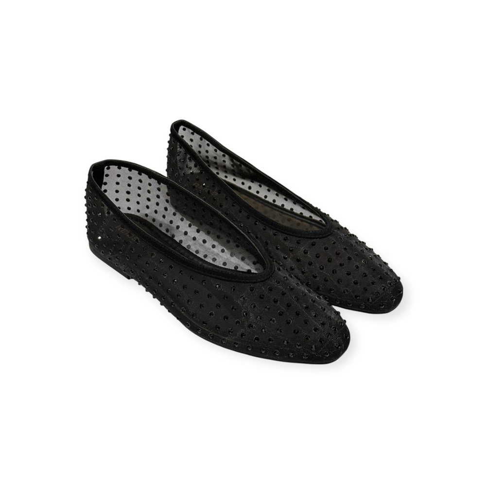 new Reiss 𖦹 Dina Mesh Embellished Ballet Flats 𖦹 Black Crystals 𖦹 40 9.5M 𖦹 - Picture 11 of 16